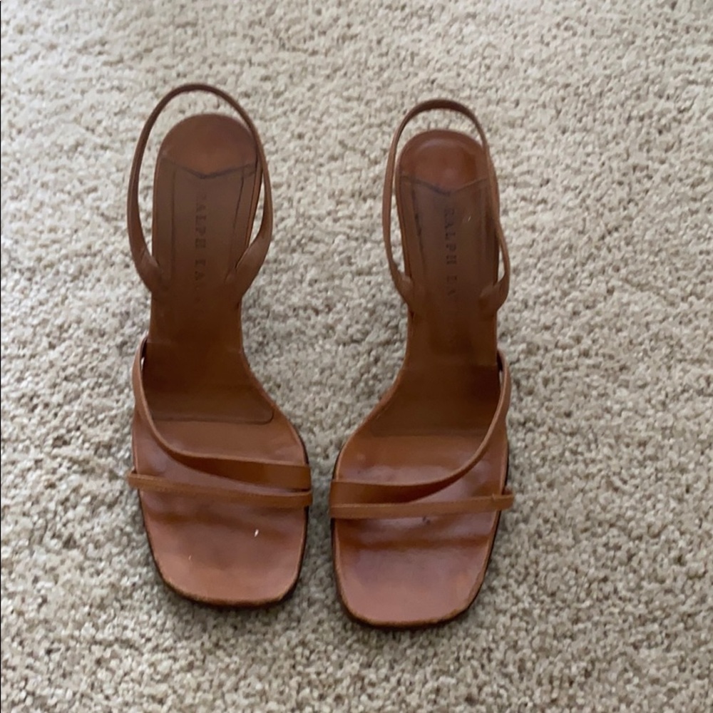 Ralph Lauren tortoise heels leather